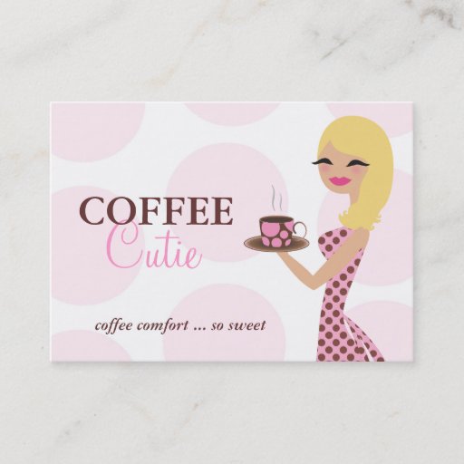 Customizable 311 Coffee Cutie Blonde Wavy Business Card