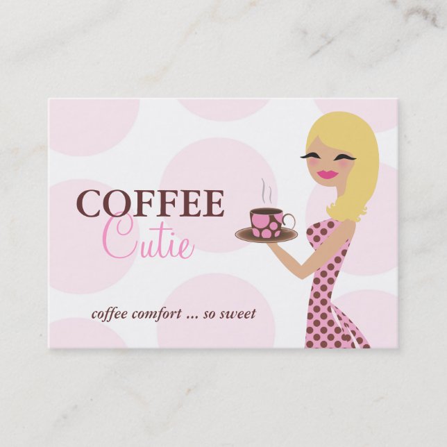 311 Coffee Cutie Blonde Wavy Business Card (Front)