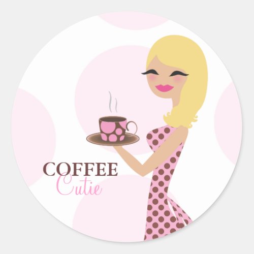 311 Coffee Cutie Blonde Wavy Sticker