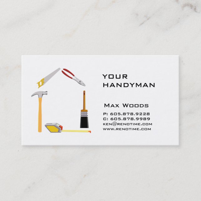311 Construction Contractor Handyman Business Card (Front)