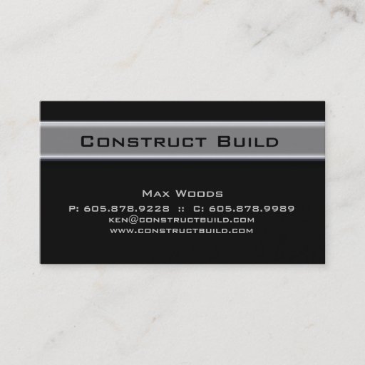 Customizable Construction Contractor Metal Business Card 10