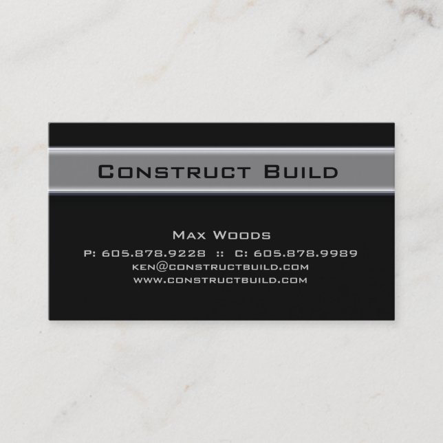 311 Construction Contractor Metal Business Card 10 (Front)