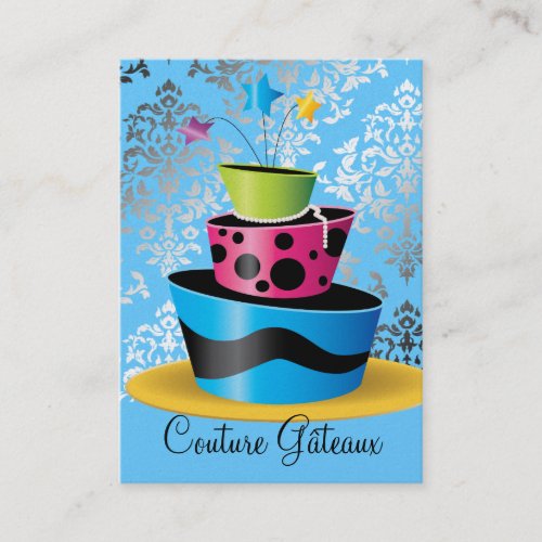 311 Couture Gâteaux Multi Blue Premium Pearl Paper Business Card Templates