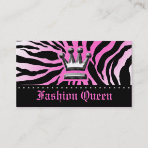 311-CROWN ZEBRA PRINT HOTT PINK BUSINESS CARD