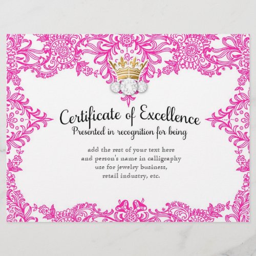 311 Crowning Certificate in All Pink Lace