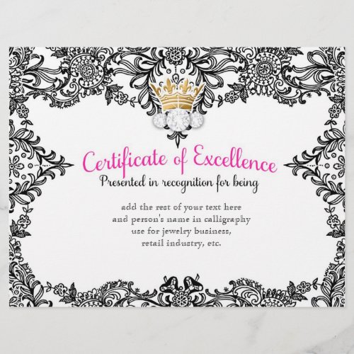 311 Crowning Certificate in Black Lace