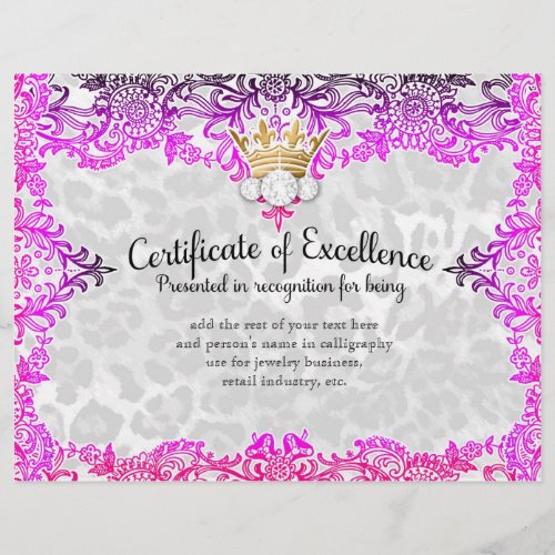 311 Crowning Certificate in Multi Colored Lace