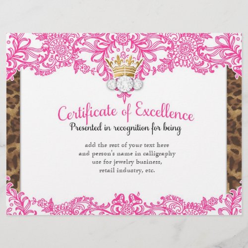 311 Crowning Certificate in Pink Lace