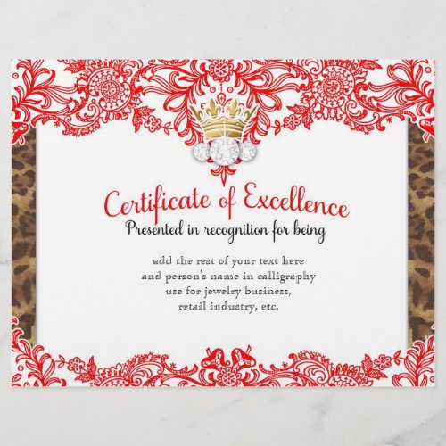 311 Crowning Certificate in Red Lace