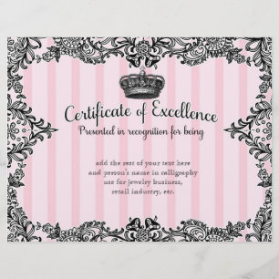 311 Crowning Certificate in Vintage Boutique Style