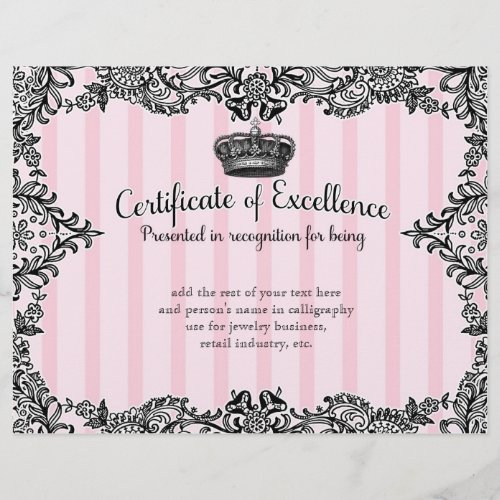 311 Crowning Certificate in Vintage Boutique Style