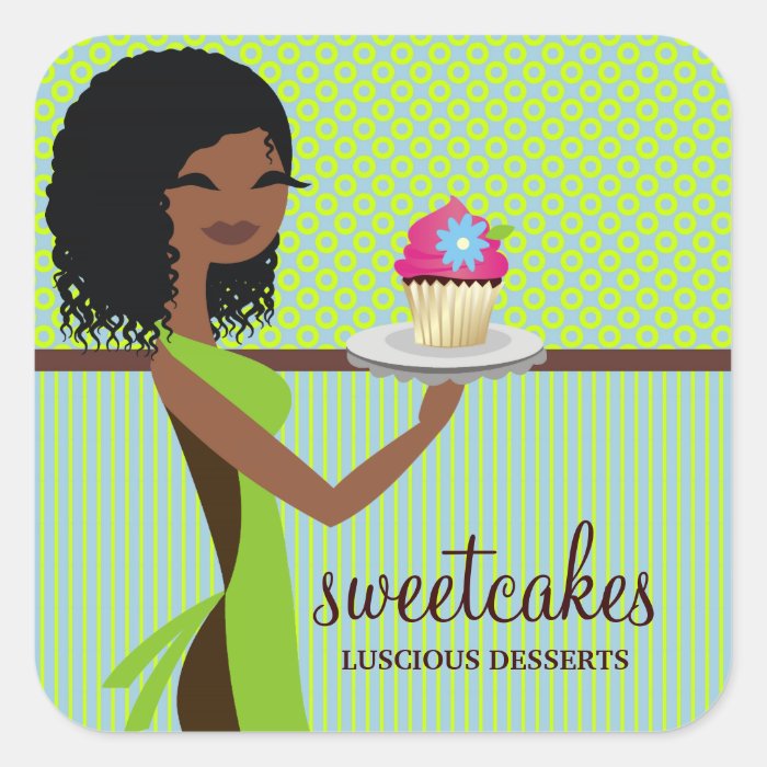 311 Cupcake Cutie Blue Green African American Sticker