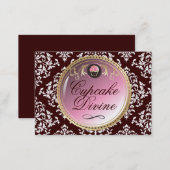 311-Cupcake Divine Damask Business Card (Front/Back)
