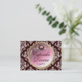 311-Cupcake Divine Damask Business Card (Standing Front)