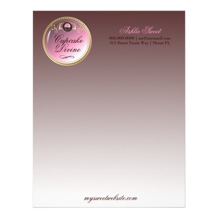 311 Cupcake Divine Letterhead Template