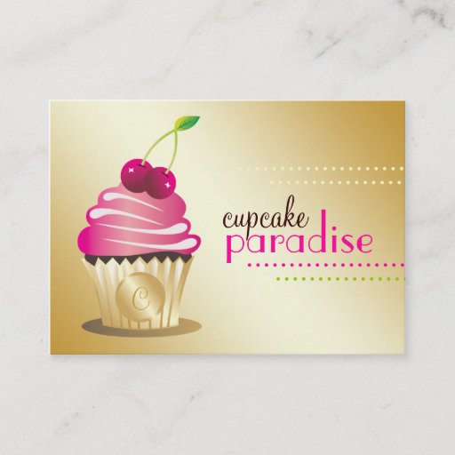 Customizable 311 Cupcake Paradise Monogram Business Cards