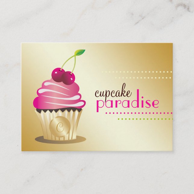 311 Cupcake Paradise Monogram Business Card (Front)
