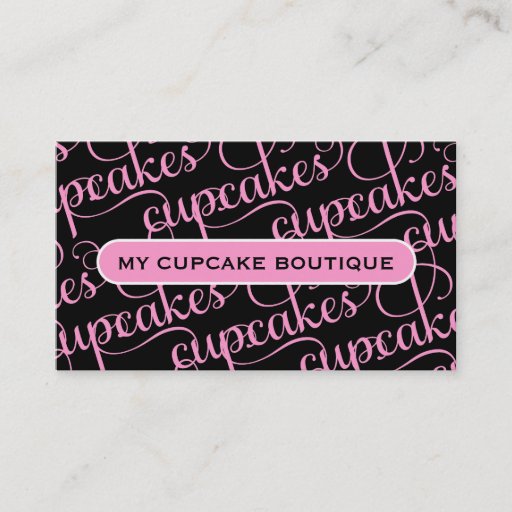 Customizable 311 Cupcakes Black Business Card Template