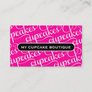 311 Cupcakes Hot Pink & Black Business Card