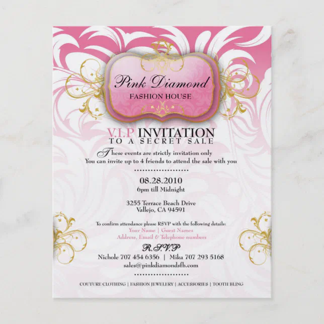 311Custom Pink Diamond Fashion House Flyer Zazzle