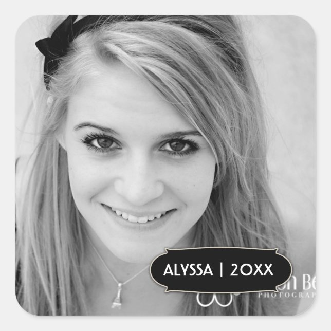 311-Customizable Graduation Photo Sticker (Front)