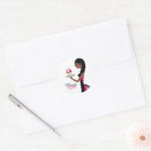 311 Daisy Cupcake Cutie African American Classic Round Sticker (Envelope)