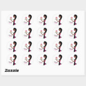 311 Daisy Cupcake Cutie African American Classic Round Sticker (Sheet)