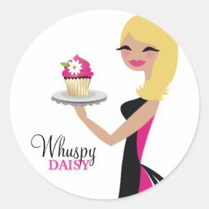 311 Daisy Cupcake Cutie Wavy Blonde Classic Round Sticker