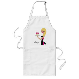 311-daisy Cupcake Cutie   Wavy Blonde Long Apron