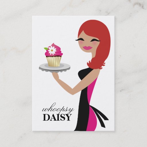Customizable 311 Daisy the Cupcake Cutie Red Business Card Template