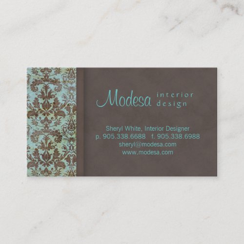Damask Business Card Interior Design 3