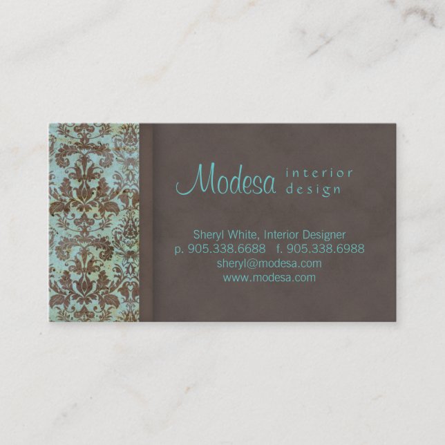 311 Damask Business Card Interior Design 3 (Front)