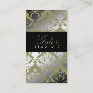 311 Damask Shimmer Alligator Business Card