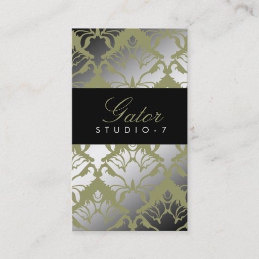 Customizable 311 Damask Shimmer Alligator Business Card Templates