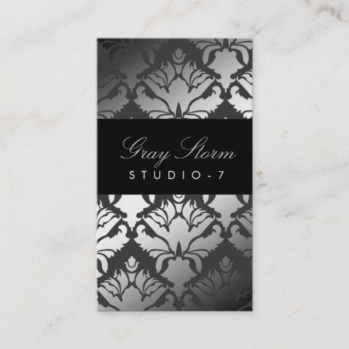 311-Damask Shimmer Gray Storm Business Card