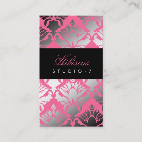 311 Damask Shimmer Hibiscus Business Card Template