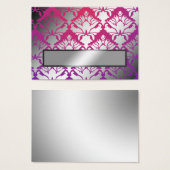 311-Damask Shimmer Purple Name Card Setting (Front & Back)