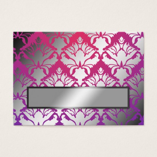 311-Damask Shimmer Purple Name Card Setting (Front)
