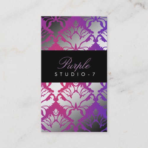 311 Damask Shimmer Purple Radiance Program Business Card Template