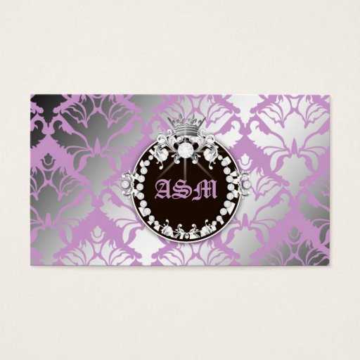 Customizable 311-Damask Shimmer Queen Purple - Brown Medallion Business Cards