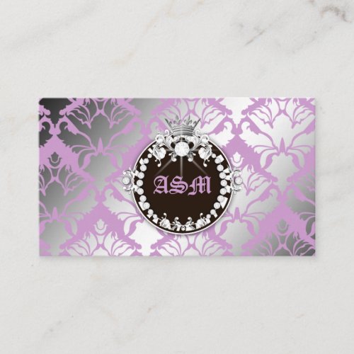 311-Damask Shimmer Queen Purple - Brown Medallion Business Card