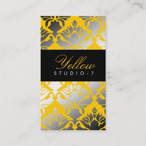 311-Damask Shimmer Yellow Jacket Business Card