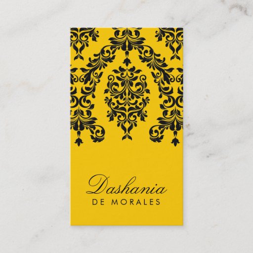 Customizable 311-Dashing Damask | Bee Business Card Template