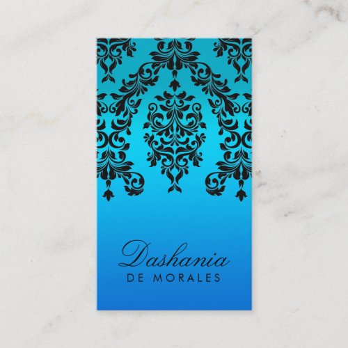 311 Dashing Damask Blue Tropical Fade Business Card Templates