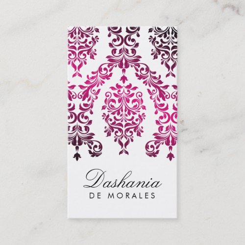 311 Dashing Damask Magenta Business Cards