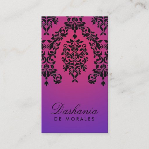 Customizable 311-Dashing Damask | Purple Radiance Business Cards