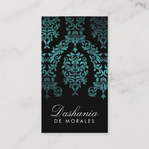 311-Dashing Damask | Sea Garden at Night Business Cards