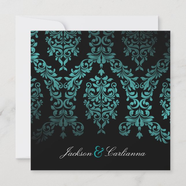 311-Dashing Damask | Sea Garden at Night Invitation (Front)