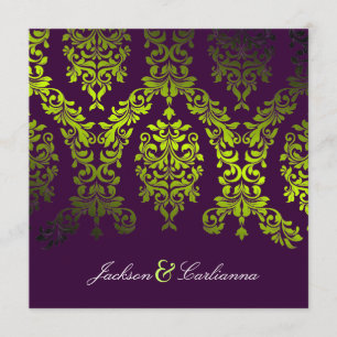 311-Dashing Damask Secret Garden Eggplant Invitation