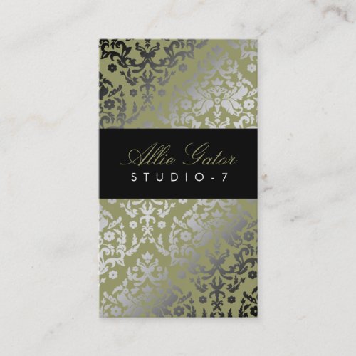 311 Dazzling Damask Alligator Business Card